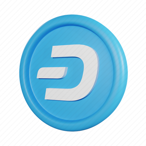 Dash, coin, cryptocurrency, crypto 3D illustration - Download on Iconfinder