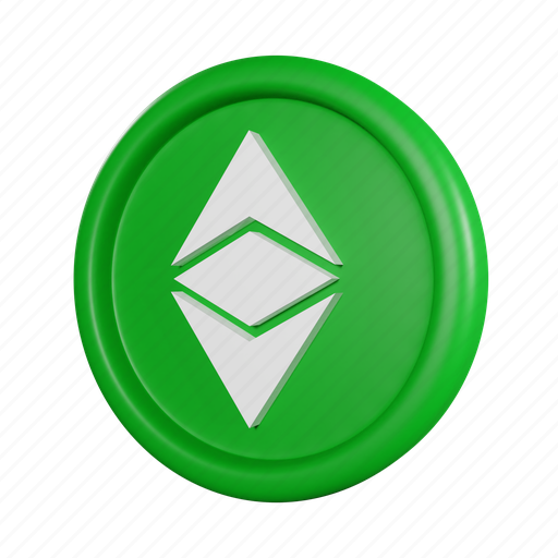 Ethereum, classic, cryptocurrency, crypto, coin 3D illustration - Download on Iconfinder