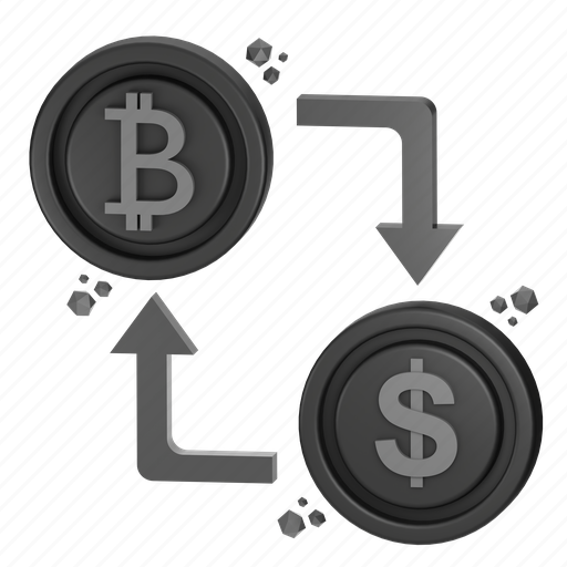 Crypto, exchange, 3d, investment, business, currency, finance icon - Download on Iconfinder