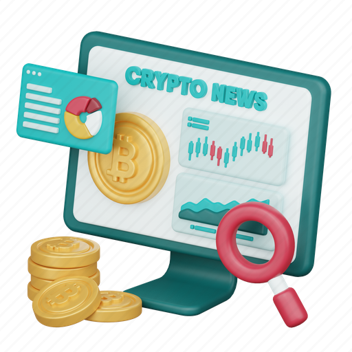 Cryptocurrency, news, digital currency, bitcoin, finance, crypto, blockchain 3D illustration - Download on Iconfinder