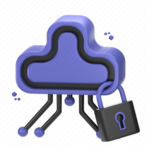 Cloud, security, icon, technology, 3d, network, data icon - Download on Iconfinder