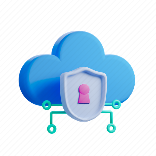 Cloud, security, server, database 3D illustration - Download on Iconfinder