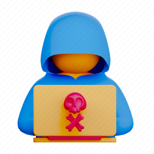 Hacking, laptop, virus, security 3D illustration - Download on Iconfinder