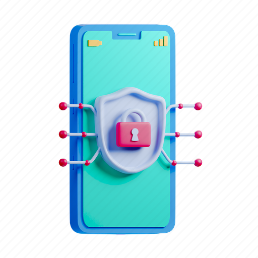 Mobile, security, device, phone 3D illustration - Download on Iconfinder