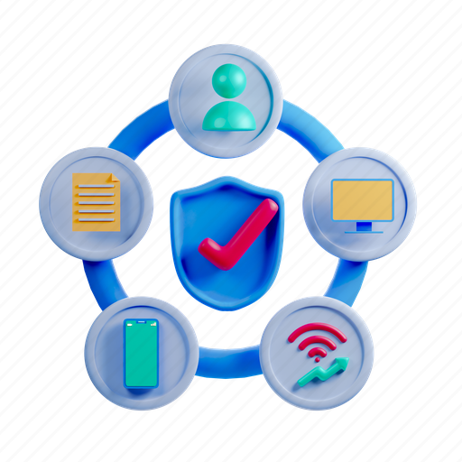 Zero, trust, network, connection 3D illustration - Download on Iconfinder
