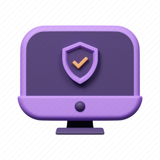 Computer, security, protection, shield, safety, device, lock 3D illustration - Download on Iconfinder