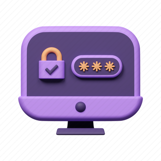 Lock, protection, security, computer, safety, password, data 3D illustration - Download on Iconfinder