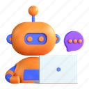 chatbot, 3d, chat bot, robot, technology, android, internet, network, web 
