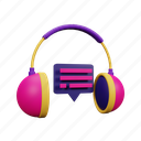 headphone, sound, chat, bubble, music, promotion, advertising 