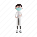 character, doctor, stand, chat, pose, illustration, object, people, man