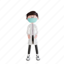 character, doctor, stylish, stand, pose, illustration, object, people, man