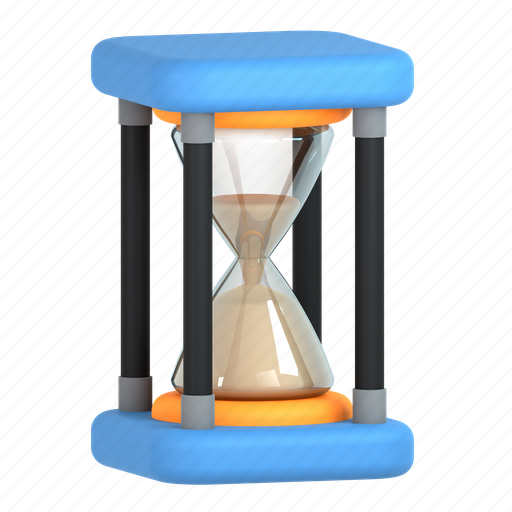 Hourglass, sand, timer, summer, time, clock, alarm 3D illustration - Download on Iconfinder