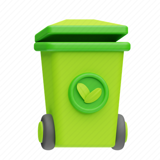 Recycle bin, green energy, ecology, dustbin, garbage can 3D illustration - Download on Iconfinder