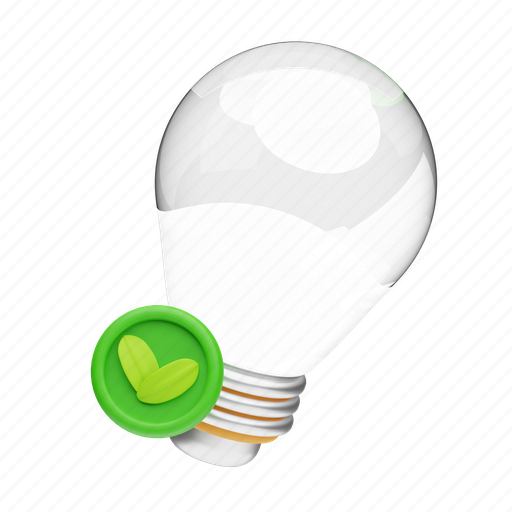 Eco blub, green, eco energy, eco friendly 3D illustration - Download on Iconfinder