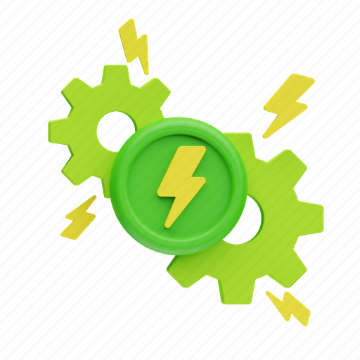 Electric, gear, power, electricity 3D illustration - Download on Iconfinder
