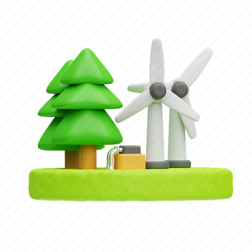 Save environment, nature, windmill, energy 3D illustration - Download on Iconfinder