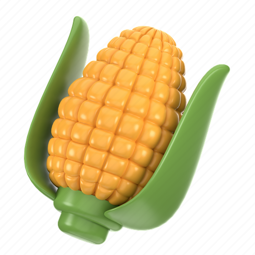 Corn, farm, maize, agriculture, food, snack, healthy 3D illustration - Download on Iconfinder