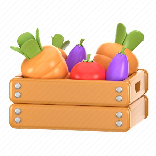 Harvest, basket, illustration, 3d, fruit, food, vector 3D illustration - Download on Iconfinder