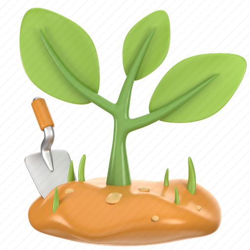 Planting, green, nature, plant, vector, 3d, illustration 3D illustration - Download on Iconfinder