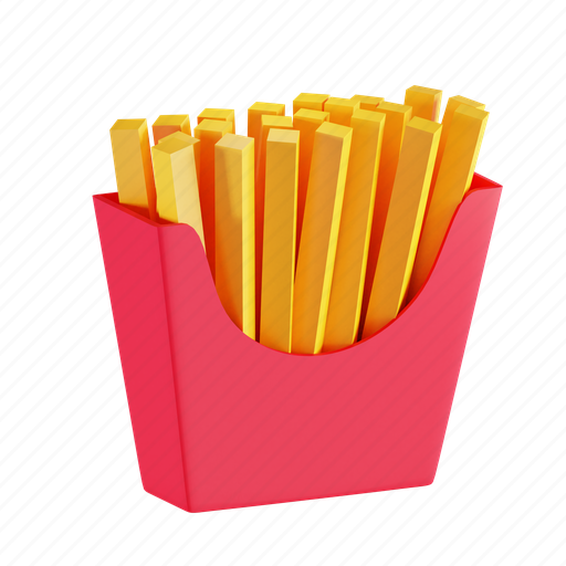French, fries, potato, chips, snack, french fries, snacks 3D illustration - Download on Iconfinder