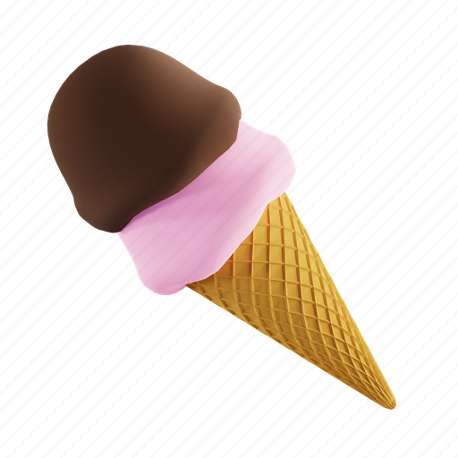 Ice, cream, cone, ice cream, popsicle, dessert, sweet 3D illustration - Download on Iconfinder
