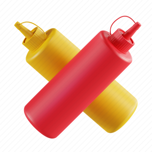 Ketchup, mayo, sauce, tomato, mustard, mayonnaise, food 3D illustration - Download on Iconfinder