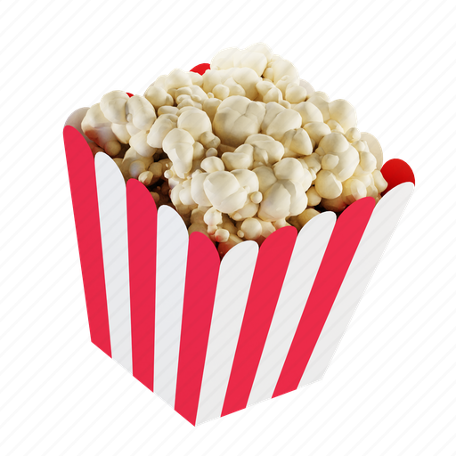 Pop, corn, pop corn, popcorn, cinema, movie, film 3D illustration - Download on Iconfinder