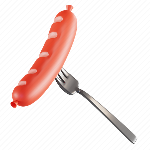 Sausage, hotdog, hot dog, barbecue, skewer, bbq, grill 3D illustration - Download on Iconfinder