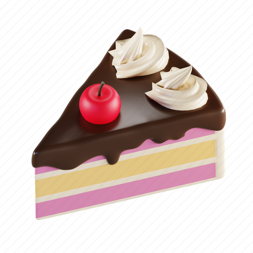 Sliced, cake, dessert, cream, sweet, sugar, cupcake 3D illustration - Download on Iconfinder