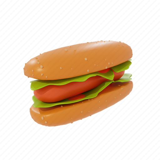 Junk, fastfood, burger, lunch, illustration, element, restaurant 3D illustration - Download on Iconfinder