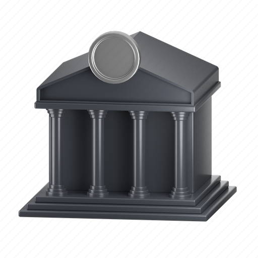 Bank, building, icon, illustration, business, 3d, isolated icon - Download on Iconfinder