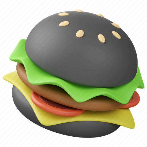 Breakfast, black burger, hamburger, cheese burger, junk food, burger, fast food icon - Download on Iconfinder