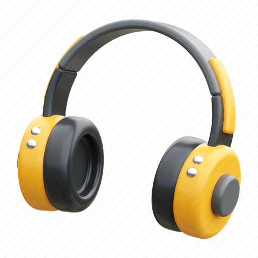 Headphone, headset, music, earphone, audio, sound, earphones 3D illustration - Download on Iconfinder