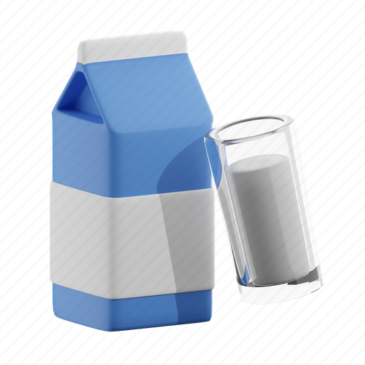 Dairy, milk, lactose, grocery, drink, beverage 3D illustration - Download on Iconfinder