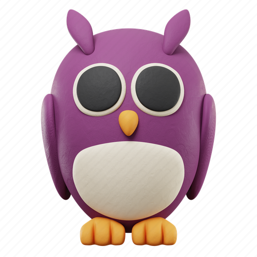 Owl, animal, night, halloween, bird, moon, scary 3D illustration - Download on Iconfinder