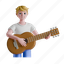 playing, guitar, music, instrument 