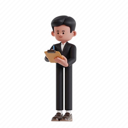Writing, 3d character, 3d illustration, 3d render, 3d businessman, blazer, formal suit icon - Download on Iconfinder