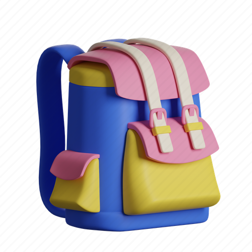 Backpack, bag, school, education 3D illustration - Download on Iconfinder