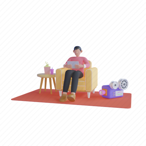 Television, tv, movie, smartphone, entertainment, couch, cinema 3D illustration - Download on Iconfinder