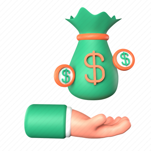 Compensation, money, finance, banking 3D illustration - Download on Iconfinder