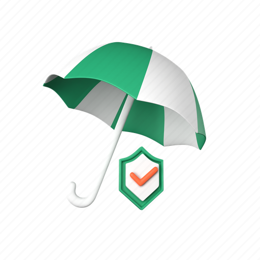 Umbrella, insurance, protection 3D illustration - Download on Iconfinder