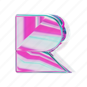 r, letter, alphabet, font, gradient, foil, iridescent, 90s