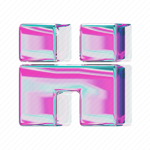 H, letter, alphabet, font, gradient, foil, iridescent icon - Download on Iconfinder