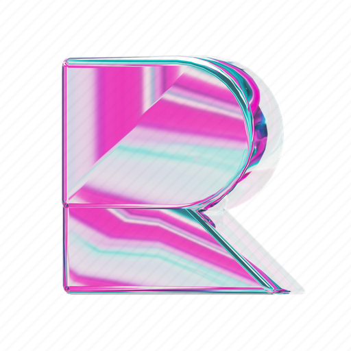 R, letter, alphabet, font, gradient, foil, iridescent icon - Download on Iconfinder
