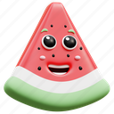 watermelon, 3d, summer, fruit, sweet, healthy, dessert 