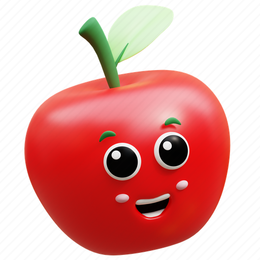 Apple, 3d, fruit, fresh, healthy, health, medical 3D illustration - Download on Iconfinder