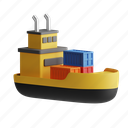 cargo ship, container, cargo boat, transportation, distribution 