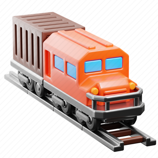 Cargo, train, transport, logistic, vehicle, container, freight train 3D illustration - Download on Iconfinder