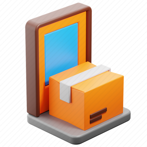 Door, delivery, home delivery, service, box, package, parcel 3D illustration - Download on Iconfinder
