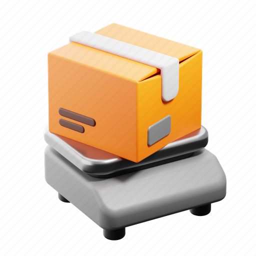 Weighing, scale, weight scale, box, logistic, package, delivery 3D illustration - Download on Iconfinder